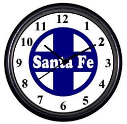 Santa Fe Railroad Clock - T-shirts - Magnets  - Mugs - Decals - Lighters