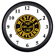 Western Maryland Railroad Clock - T-shirts - Magnets  - Mugs - Lighters